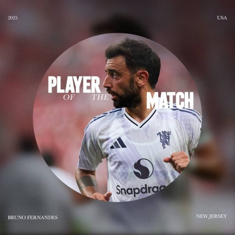 梅开二度！曼联官方：B费当选vs西汉姆的热身赛全场最佳球员